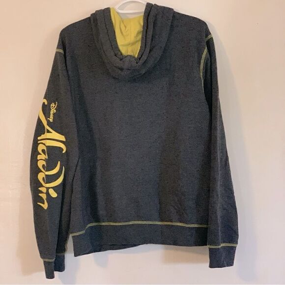 Disney Aladdin Sweatshirt Hoodie Zip Up Dark Gray Sz Large Gorgeous - Picture 3 of 5